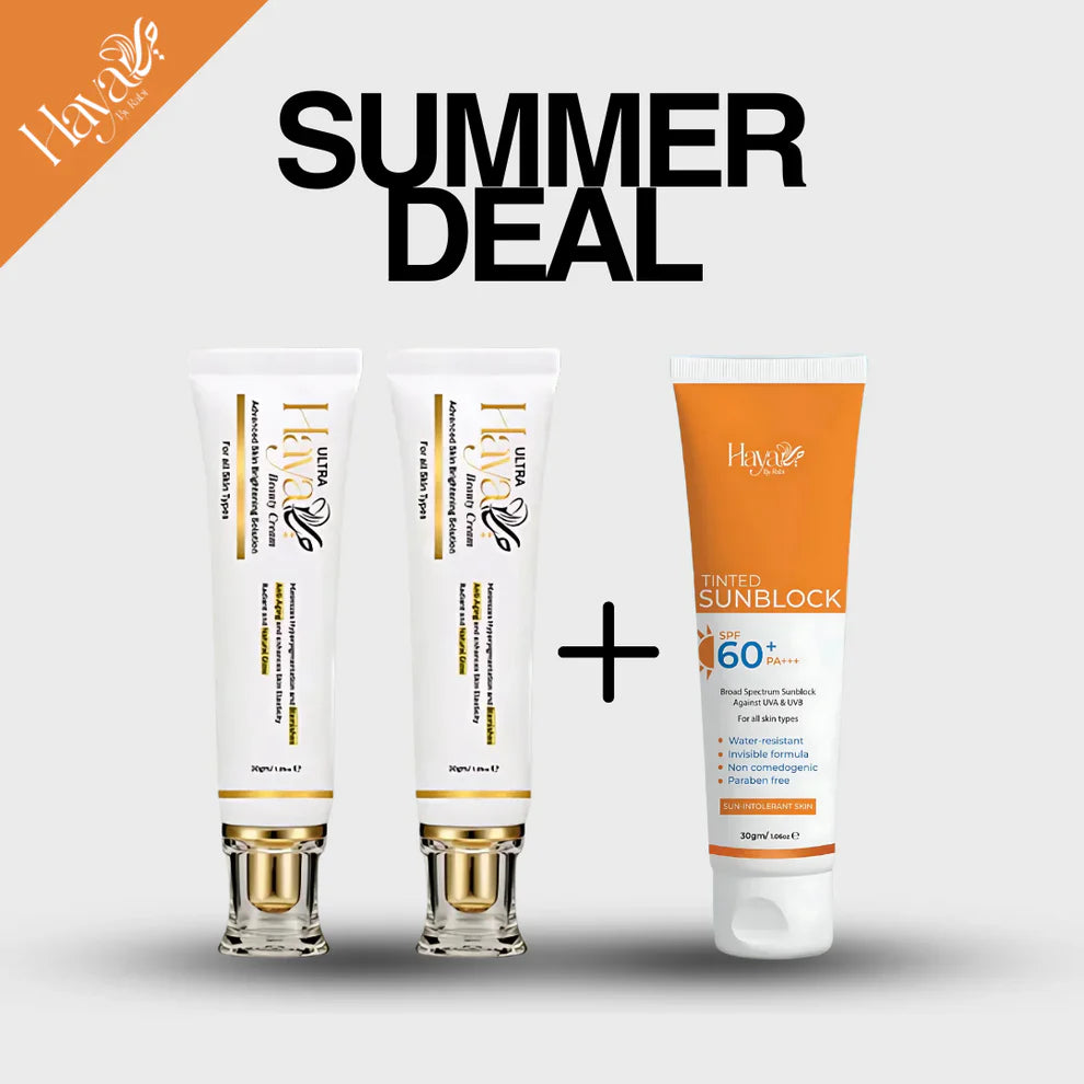 Summer Deal – Buy 2 Haya Beauty Creams & Get 1 Tinted Sunblock FREE!